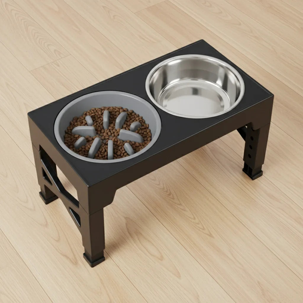 Support eleve avec gamelles pour chien - vue 4